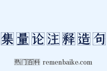 集量论注释造句是什么意思的图片